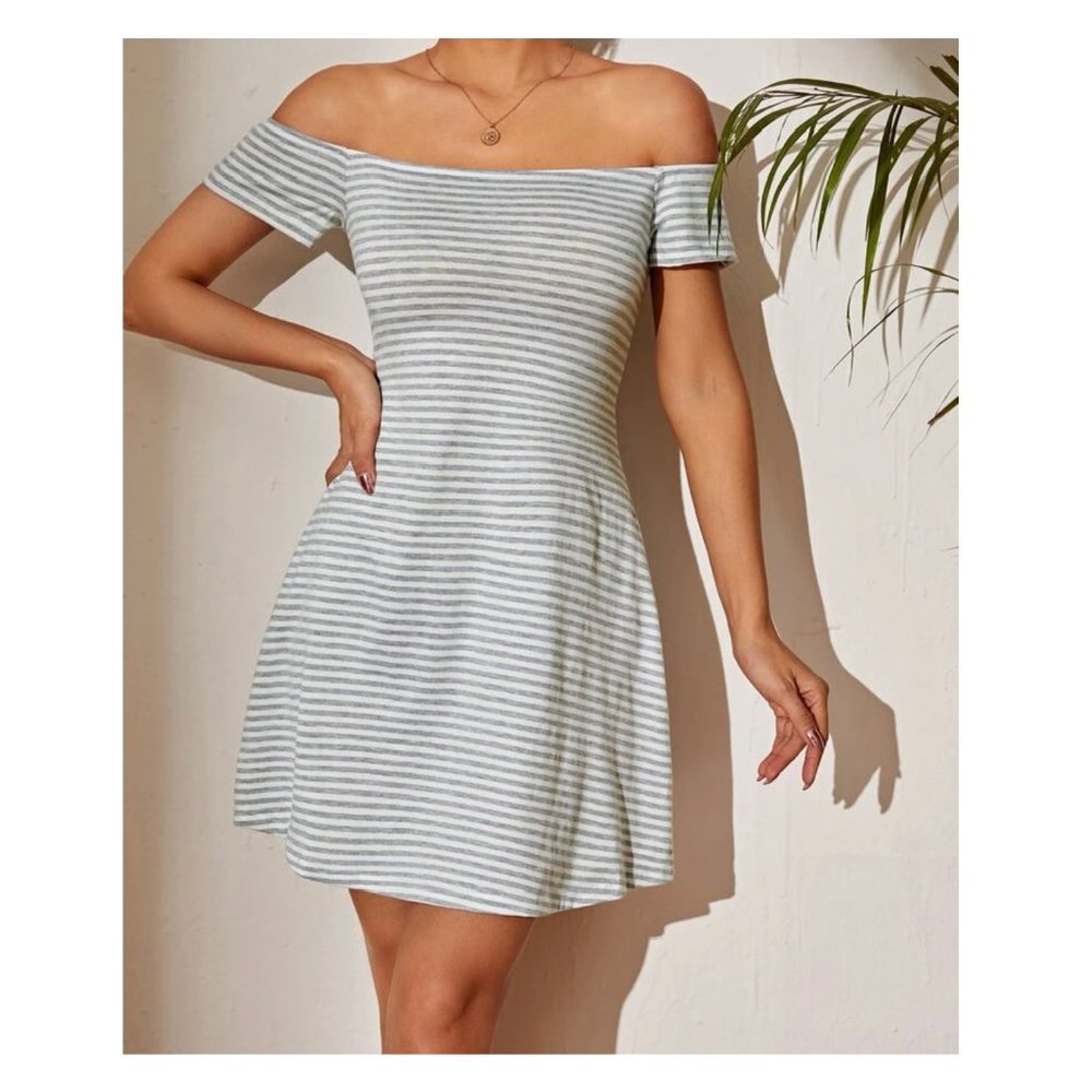 NWOT Striped Off Shoulder Dress